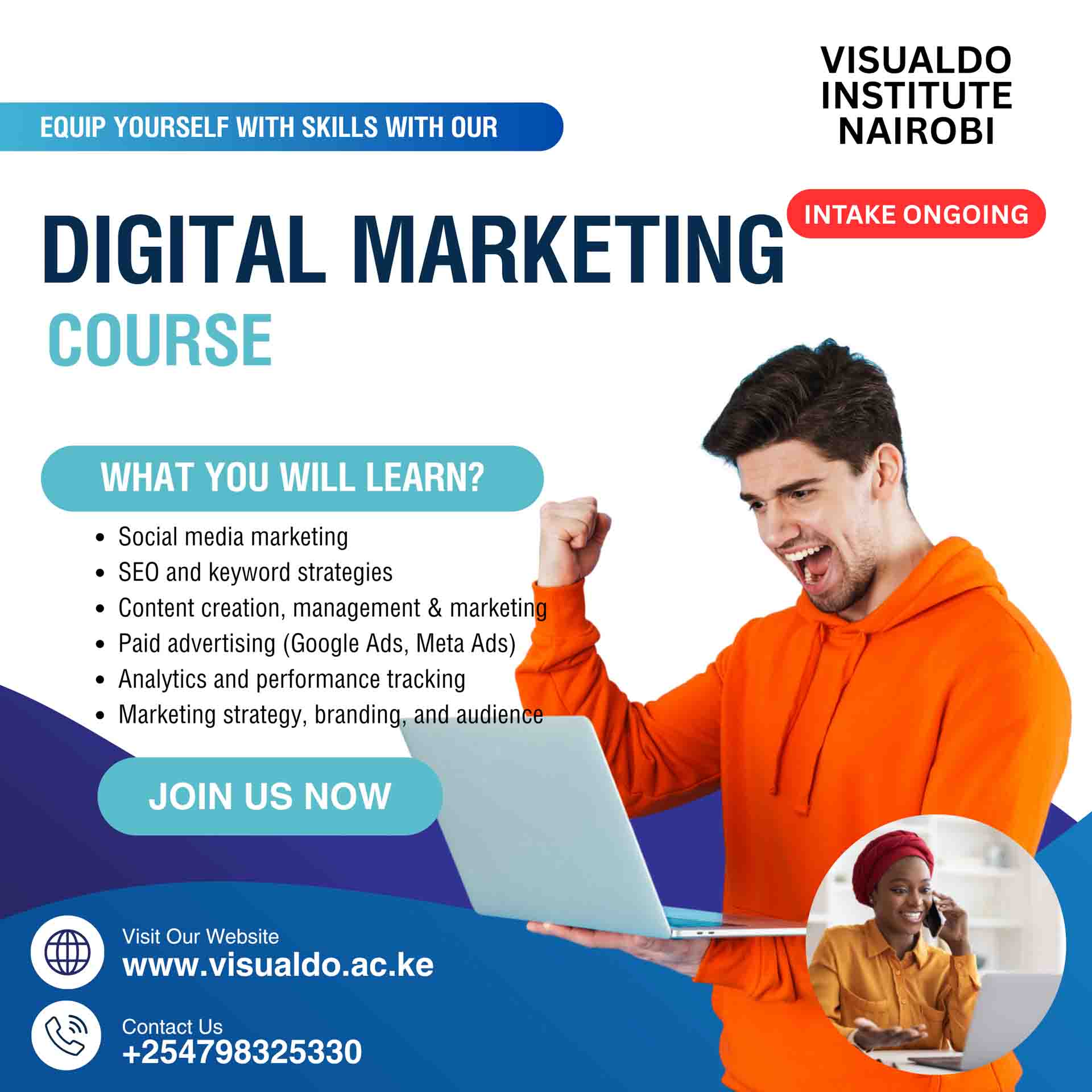 Hands-on digital marketing training at Visualdo Institute Kenya